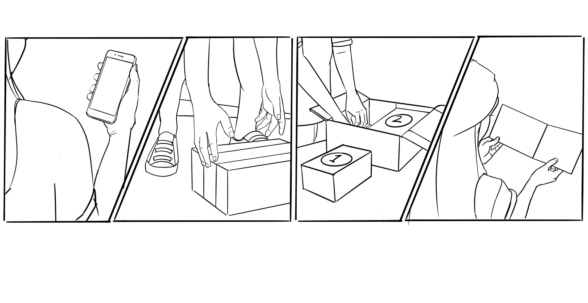 Storyboard: delivery and unboxing