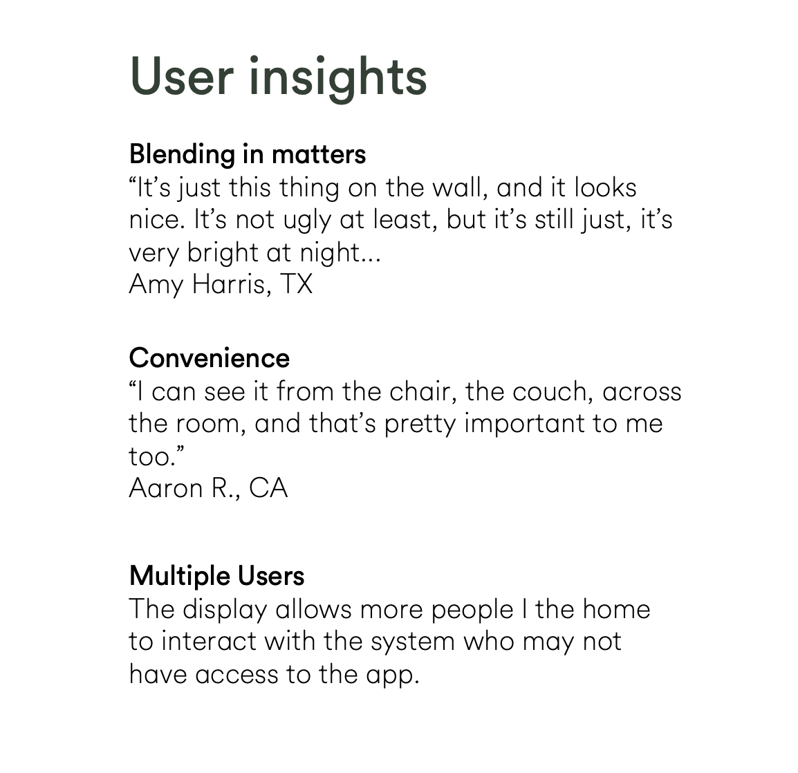 User insight highlights