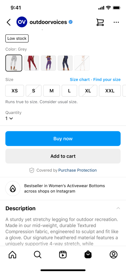 Section banner in dark mode with full PDP context