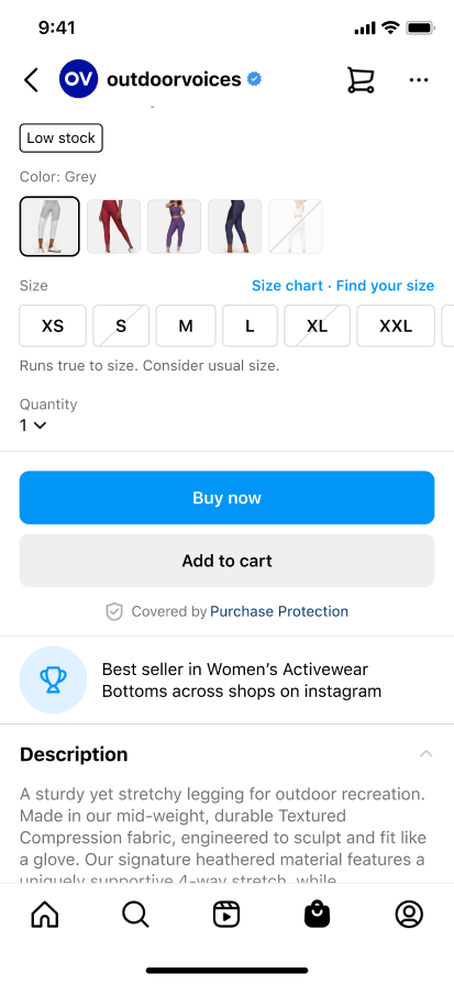 Non-clickable best-seller treatment on the PDP